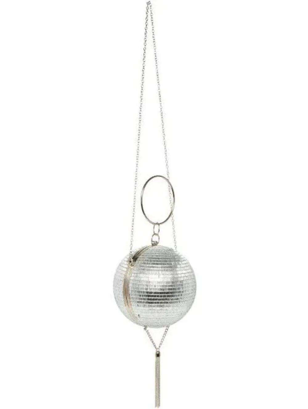 Betsey Johnson - Dancing Queen - Silver Disco Ball Evening Bag with Chain